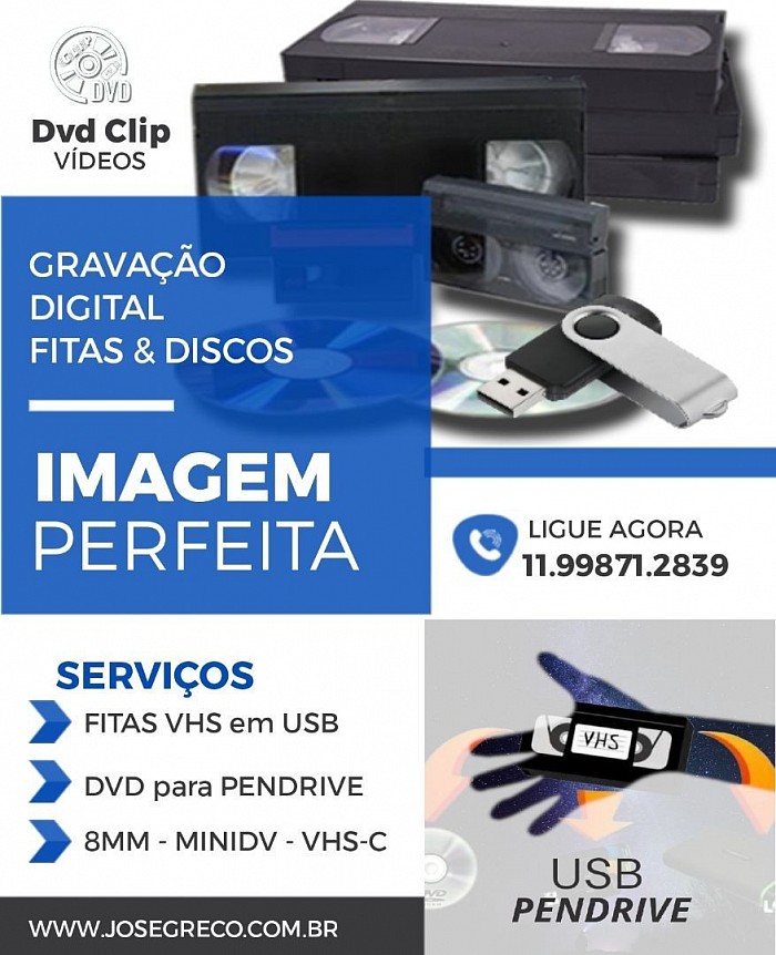 Gravação digital de fitas e discos em Pen drive