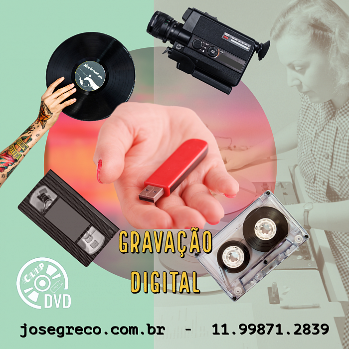 fitas e discos em digital